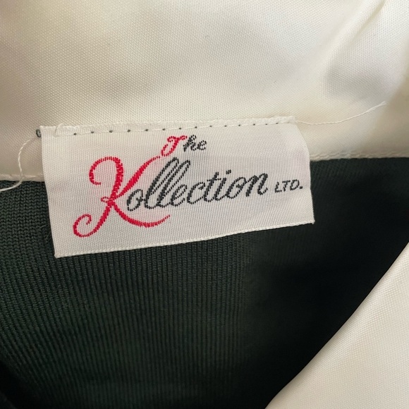 Vintage Button Down Shirt Dress Hunter Green Velour Velvet Lolita Goth - Picture 3 of 11